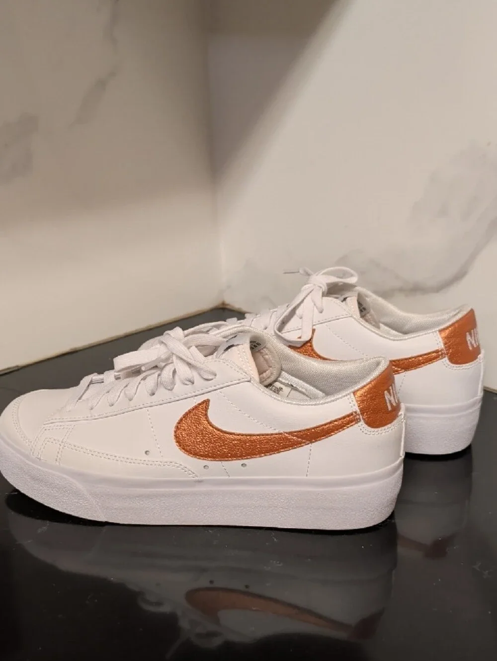 Nike Nike Blazer Low Platform 'White Metallic Copper' Sneakers Size 9.5 Used Exc